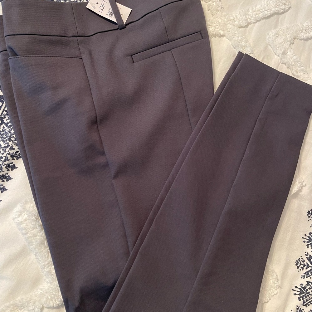 LOFT Gray Ankle Cropped Pants